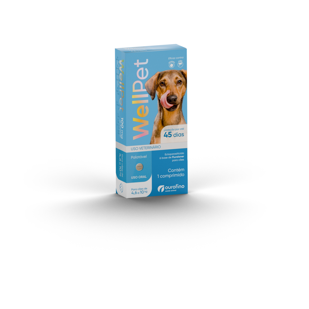 Wellpet Antipulgas E Carrapatos Para Cães 100Mg 4,6 A 10Kg