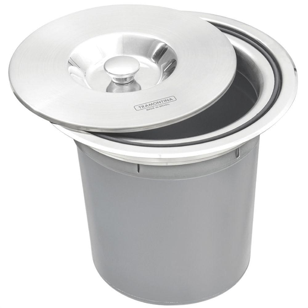 Lixeira Em Aço Inox De Embutir 5 Litros - 94518005 - Tramontina Lixeira Inox Embutir 5 Litros Tramontina 94518-005