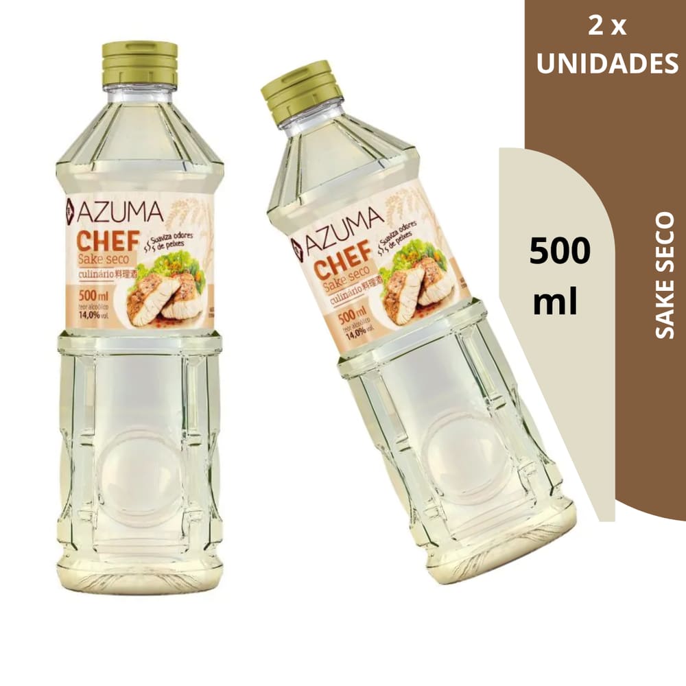 KIT 2X Saquê Culinário Chef Azuma Sake 500ML CADA