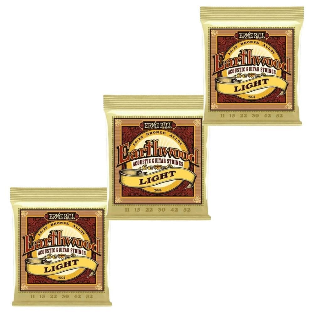Kit 3 Encordoamento Violão Aço Ernie Ball 011 Earthwood