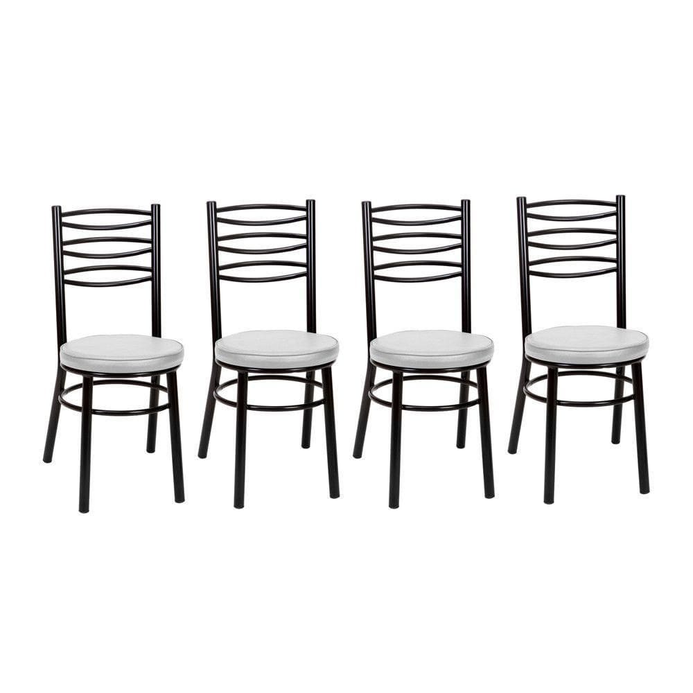 Kit 4 Cadeiras Cp34 Pintadas Pretas Debrum Treparoni Preto Com Branco