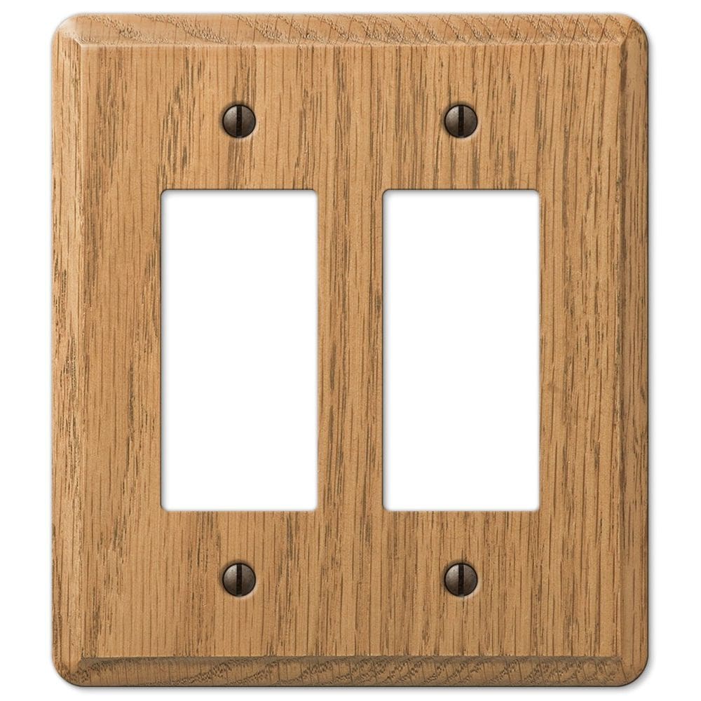 Placa de parede AMERELLE 927L 2 Rocker Light Oak Wood