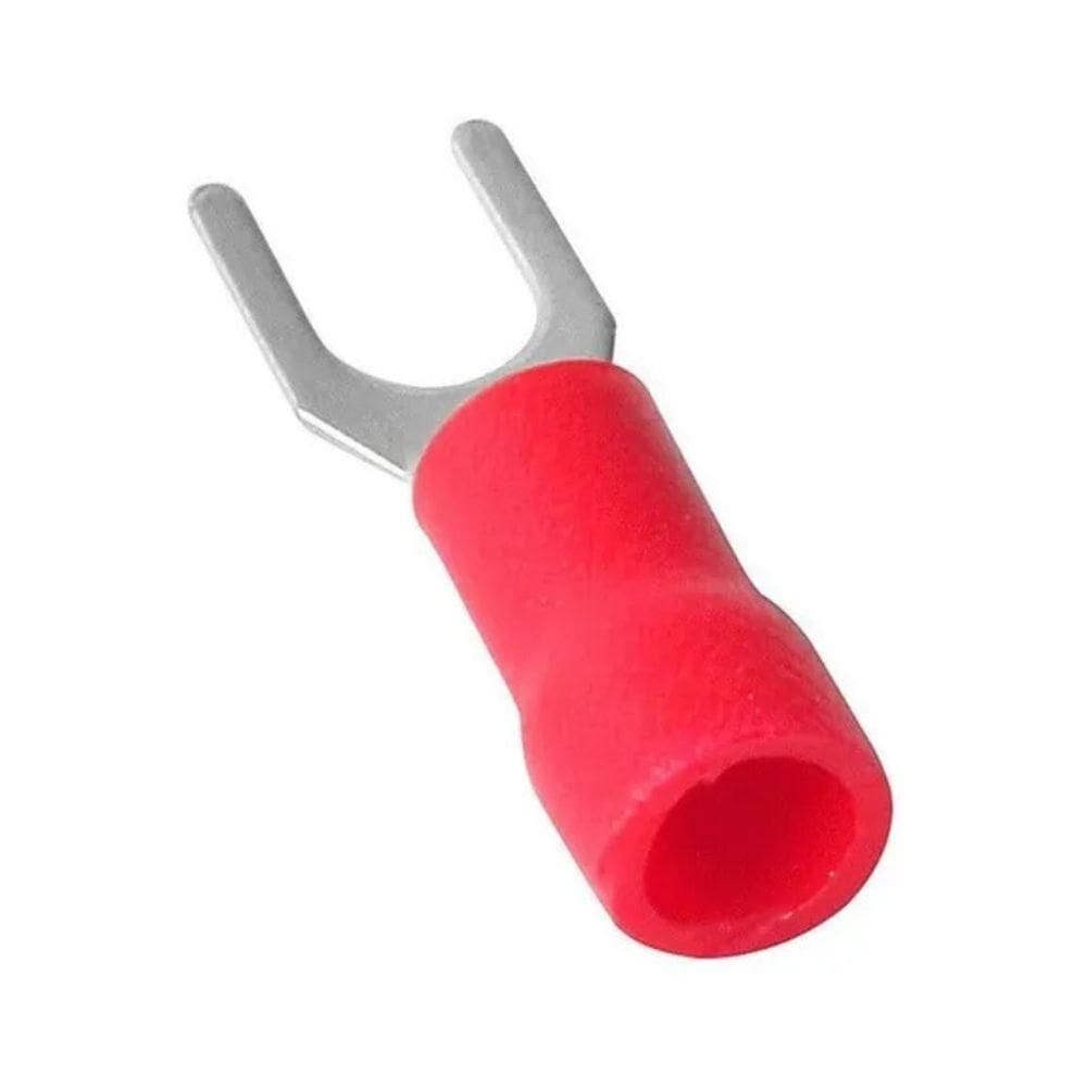 Kit Terminal Forquilha 1,50mm F 5mm Embalagem C-100 Pc Vermelho Rohdina