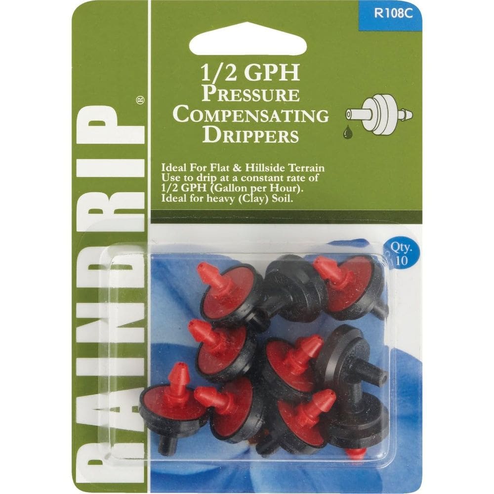 Gotejadores Raindrip R108CT com compensação de pressão de 10 unidades e 1/2 GPH