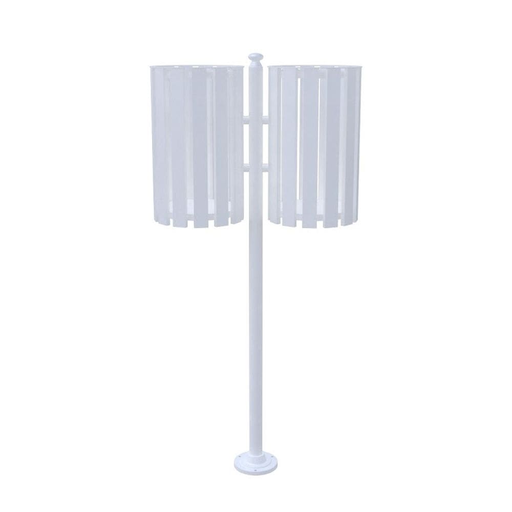 Lixeira de Rua Pátios Parques Dupla Tubular Branca 151cm