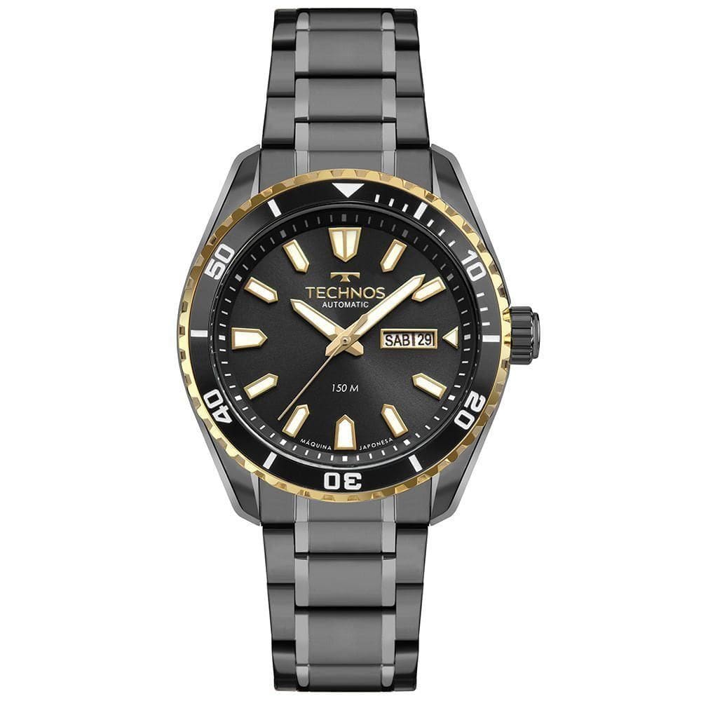 Relógio Technos Masculino Automático Bicolor - 8205pc-1p Relógio Technos Masculino Automatico Bicolor - 8205pc-1p