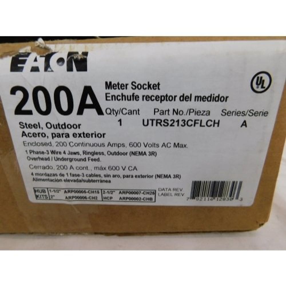 Soquete de medidor Eaton UTRS213CFL 200 Amp Outdoor Steel