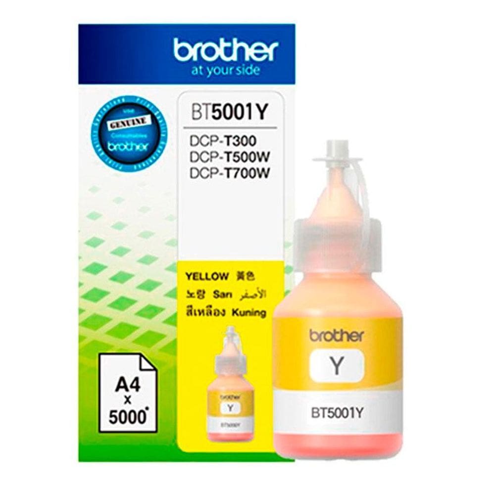 Garrafa de tinta autêntico Brother BT5001Y Amarelo 48,8ml