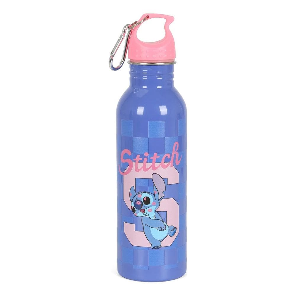 Squeeze Escolar Stitch 750ml Alumínio Azul Luxcel Resistente