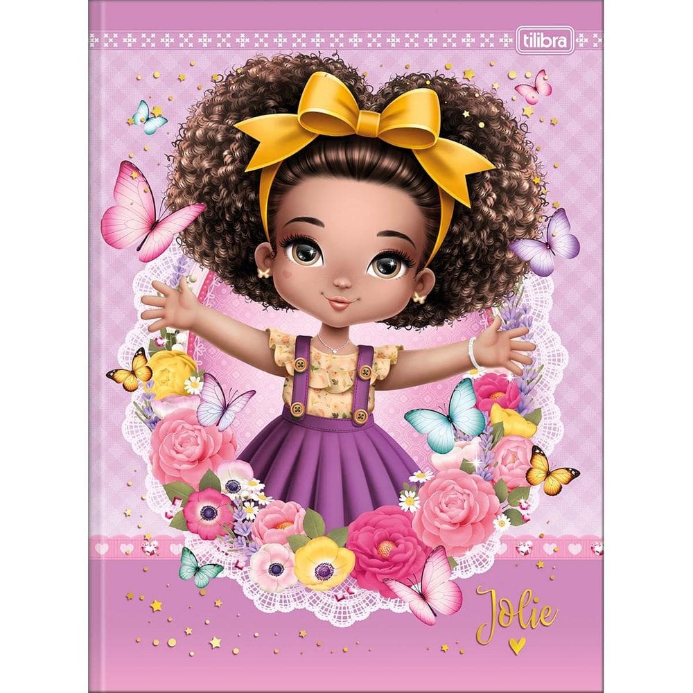 Caderno Brochura Grande Universitário Jolie 80 Folhas Costurado Capa Dura Tilibra