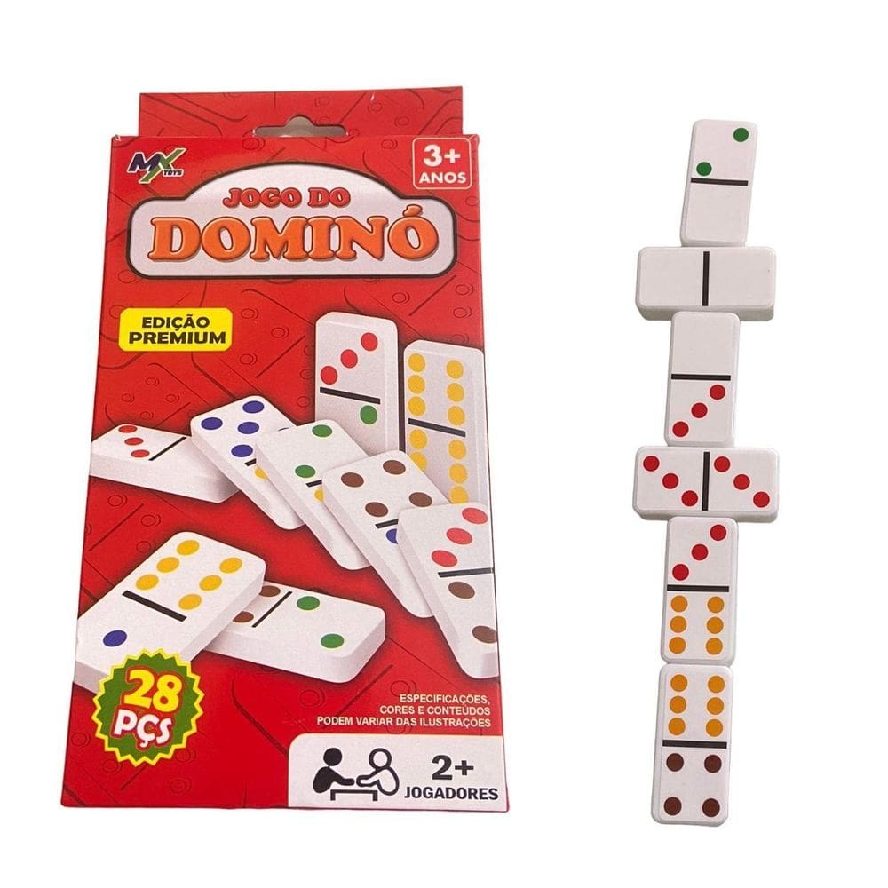 Jogo De Dominó De Pástico Com 28 Peças Infantil Festas