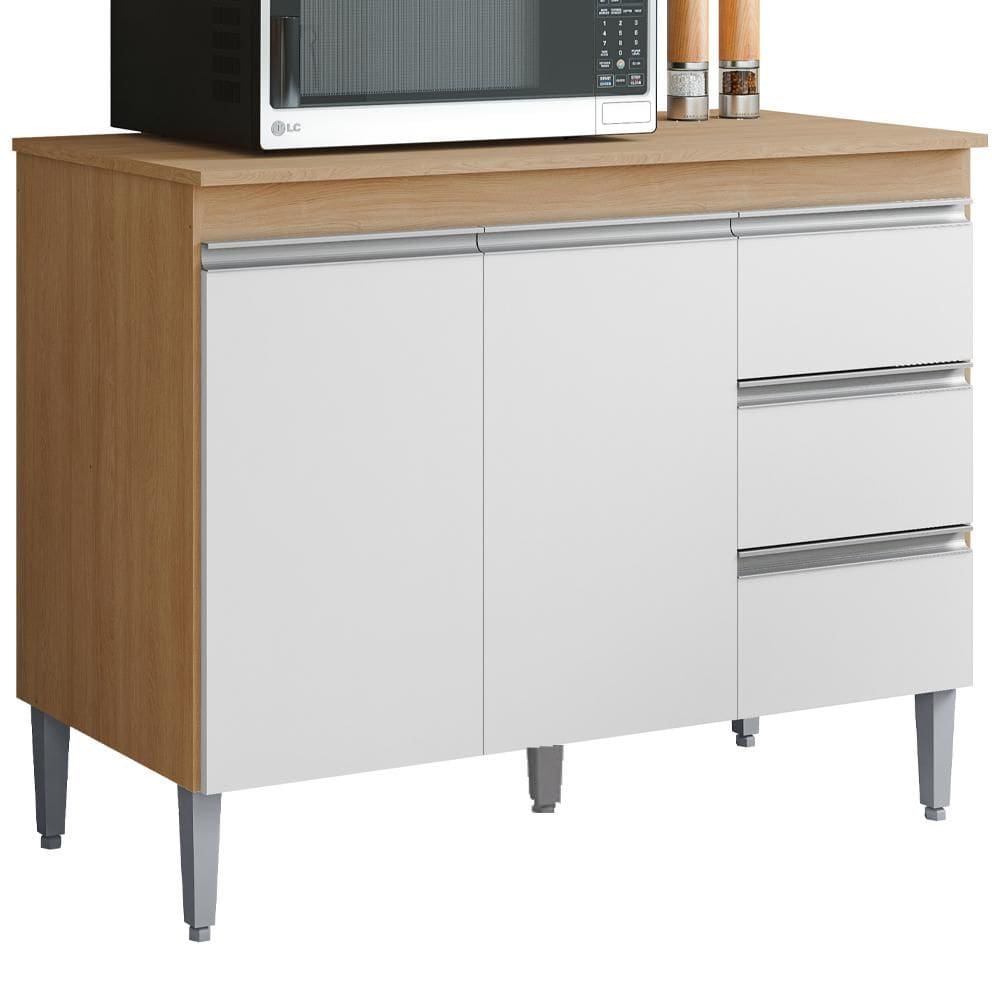 Balcao Com Tampo 2 PT 3 G 120 cm Andreia REAJL Moveis