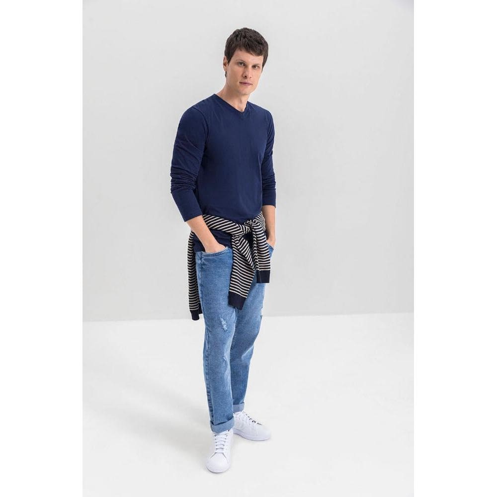 Camiseta masculina em meia malha Essendi
