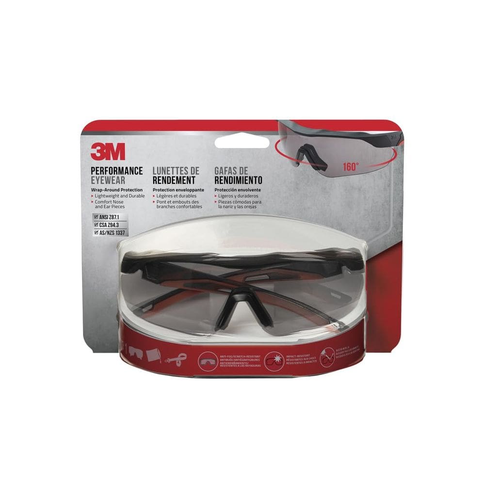 Óculos de segurança 3M Aerodinâmicos Preto Vermelho Cinza Lente