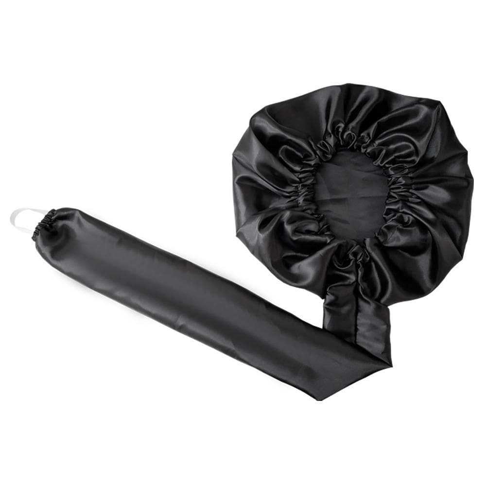 Kit 2 Touca Difusora Secadora Cetim Seda Anti Frizz Preta