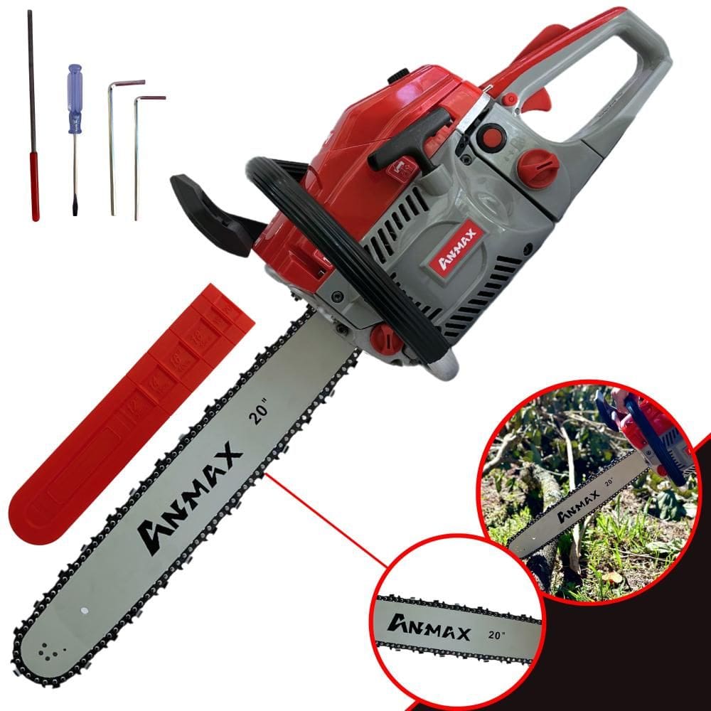 Motosserra CS5800A Anmax À Gasolina Motor 2T 58cc 3HP 11.000rpm Profissional Sabre 20 Polegadas Ponta Rolante Para Desdobra de Madeira