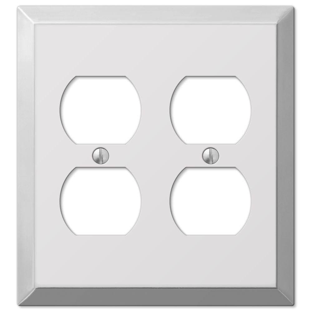 Placa de parede AMERELLE Westek 161DD em aço cromado polido 2-Duplex x3