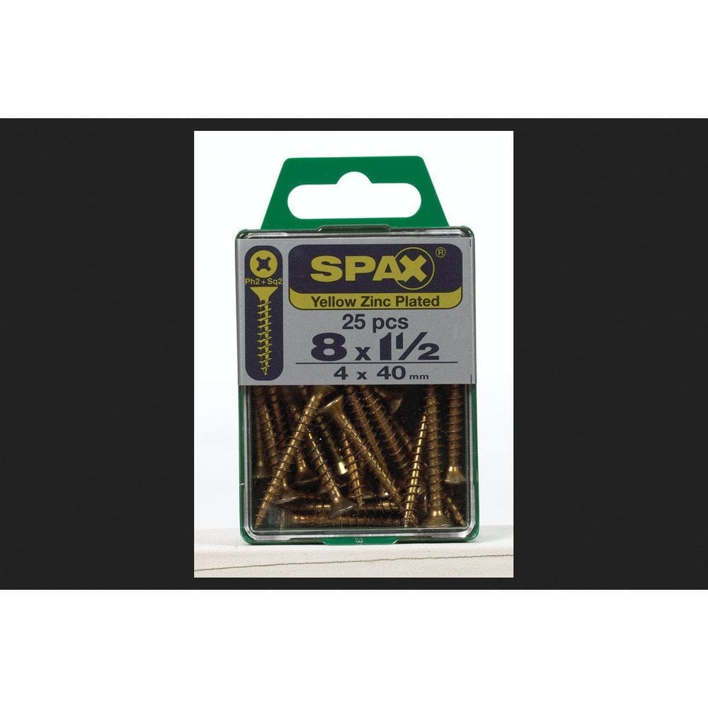 Parafuso SPAX 40mm Zinco Amarelo Phillips/Square, 25 unidades