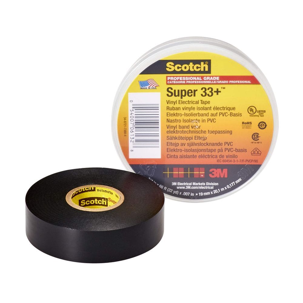 Fita isolante de vinil Scotch Super 33+ 19 mm x 20 m preta