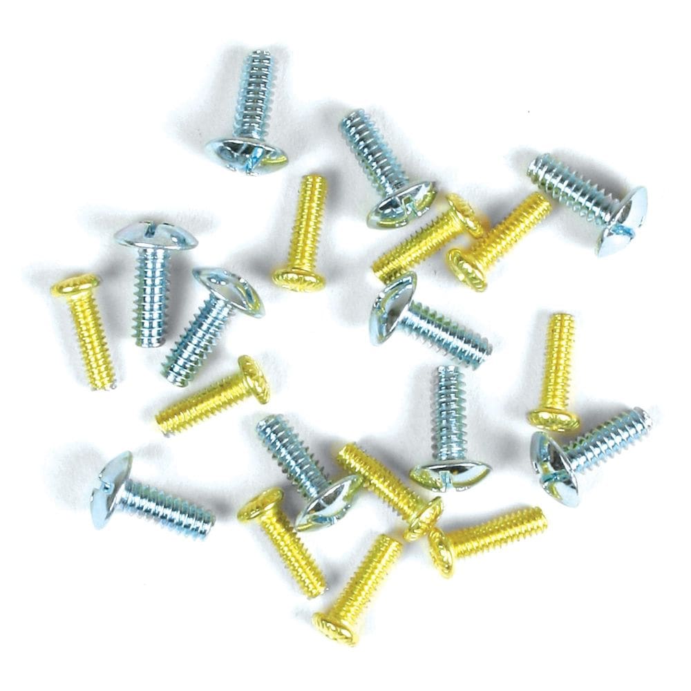 Tornillos pequeños para ventilador Jandorf 60302, latón plateado, paquete de 20