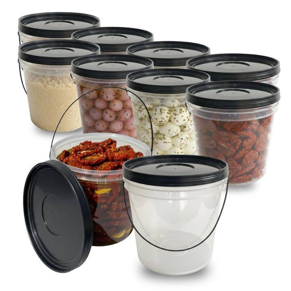 Balde Para Pintura 3.2L Transparente Com Tampa - 8 Pçs