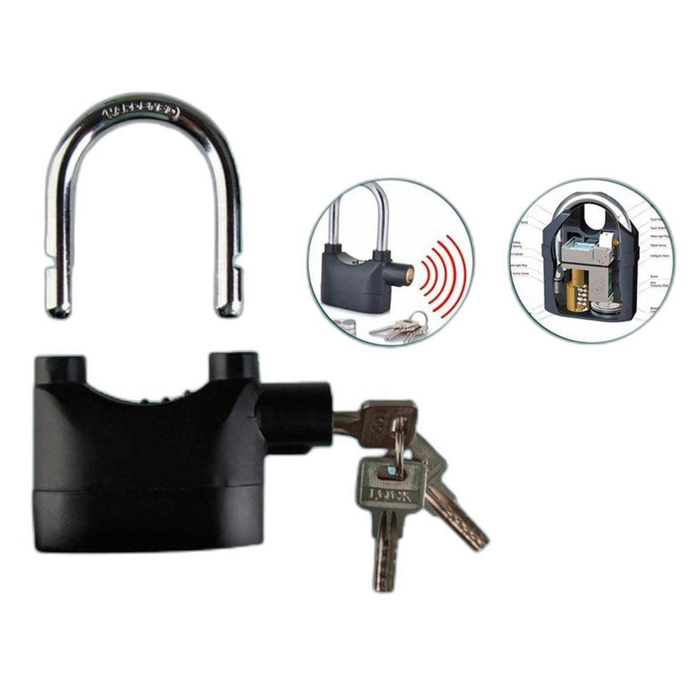 Cadeado Alarme Sonoro Anti-Furto Bike Portão Resistente Aço