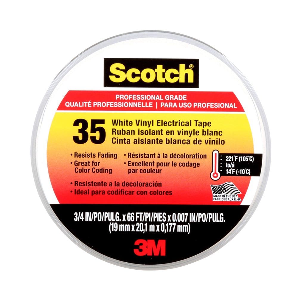 Fita isolante de vinil Scotch Super 33+ 1,9 cm x 20 m branca