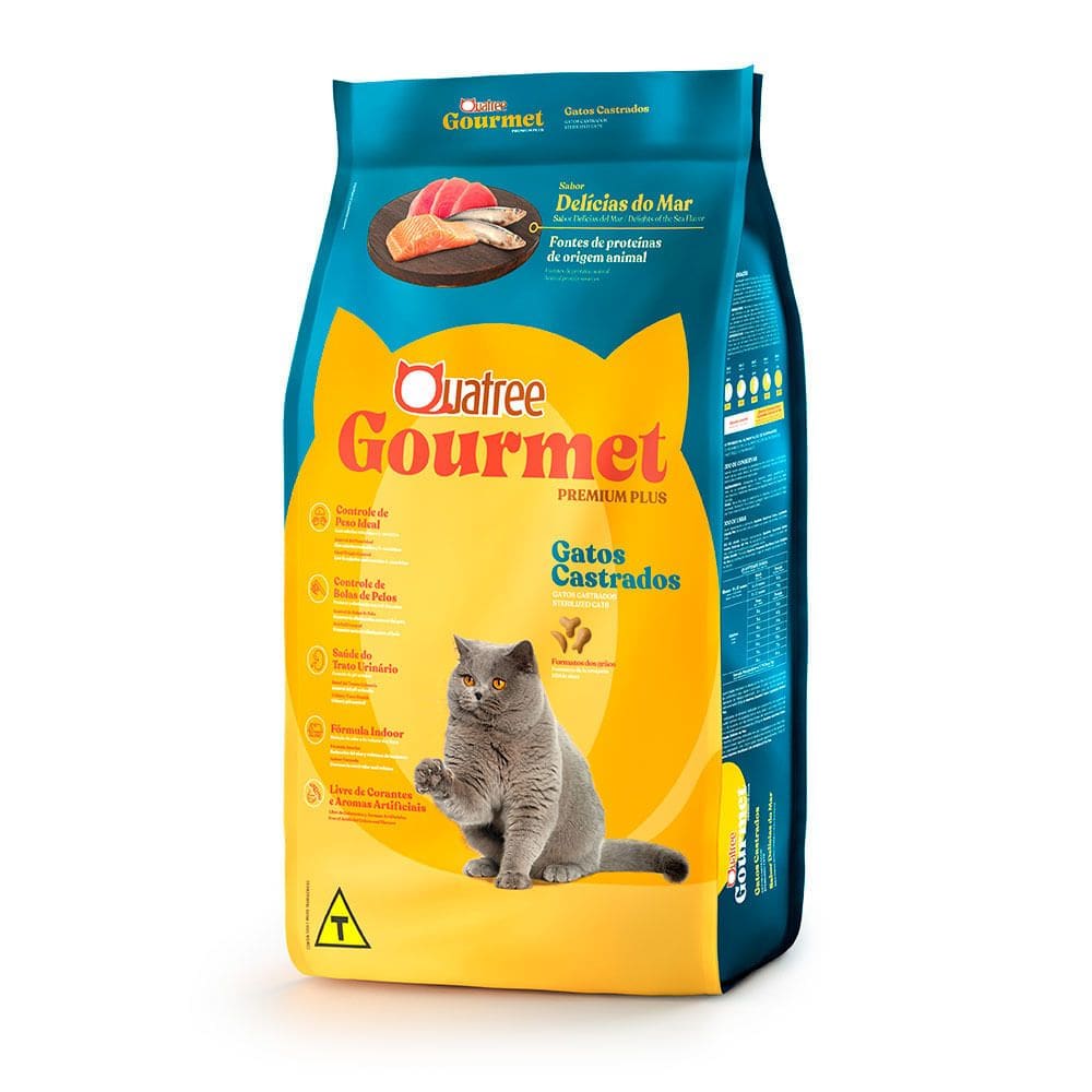 Ração para Gatos Castrados Quatree Delícias do Mar 3Kg