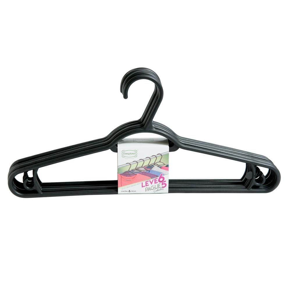 Conjunto 6 Cabides Dasplast 0012 Variado