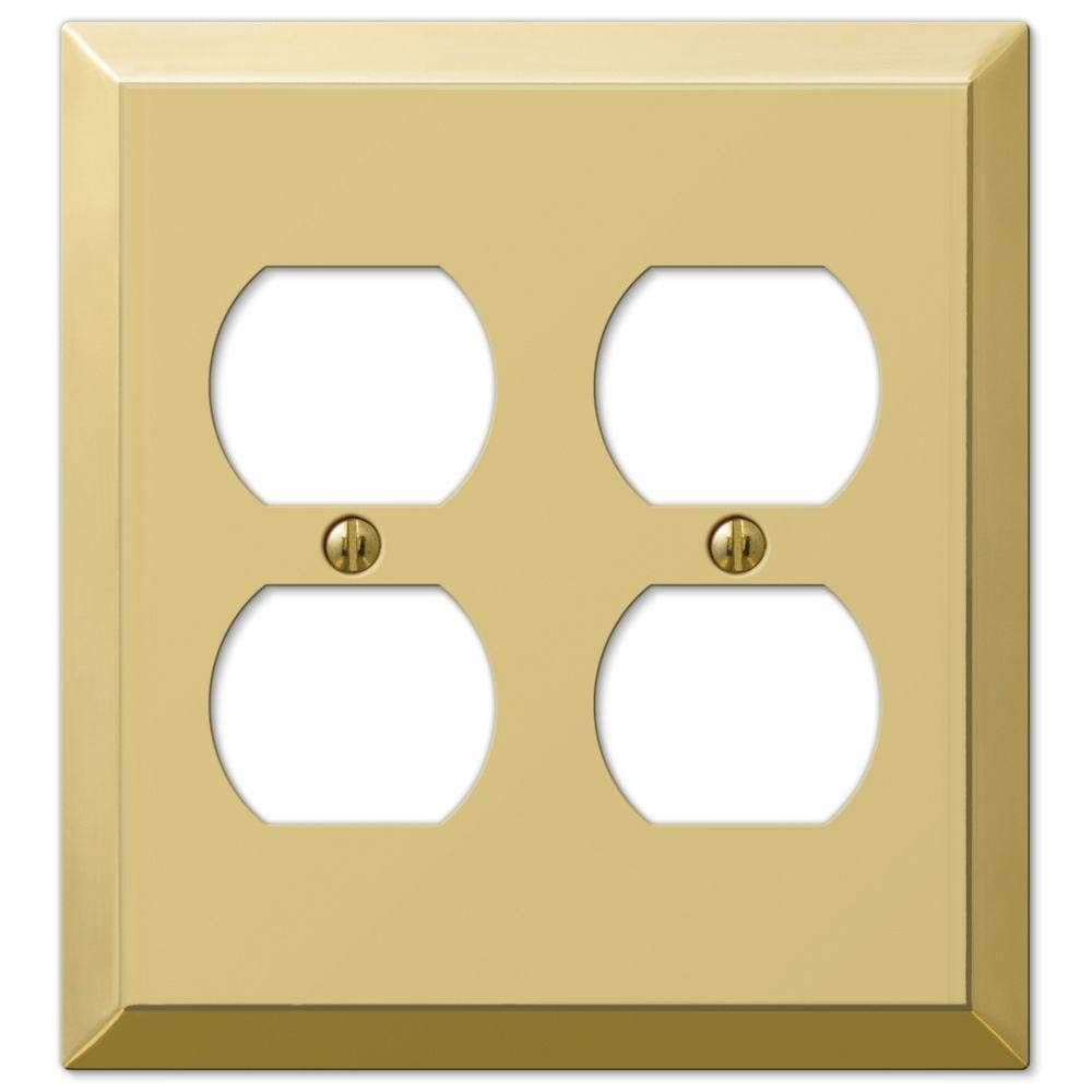 Placa de parede Amerelle Century Double Duplex em latão polido