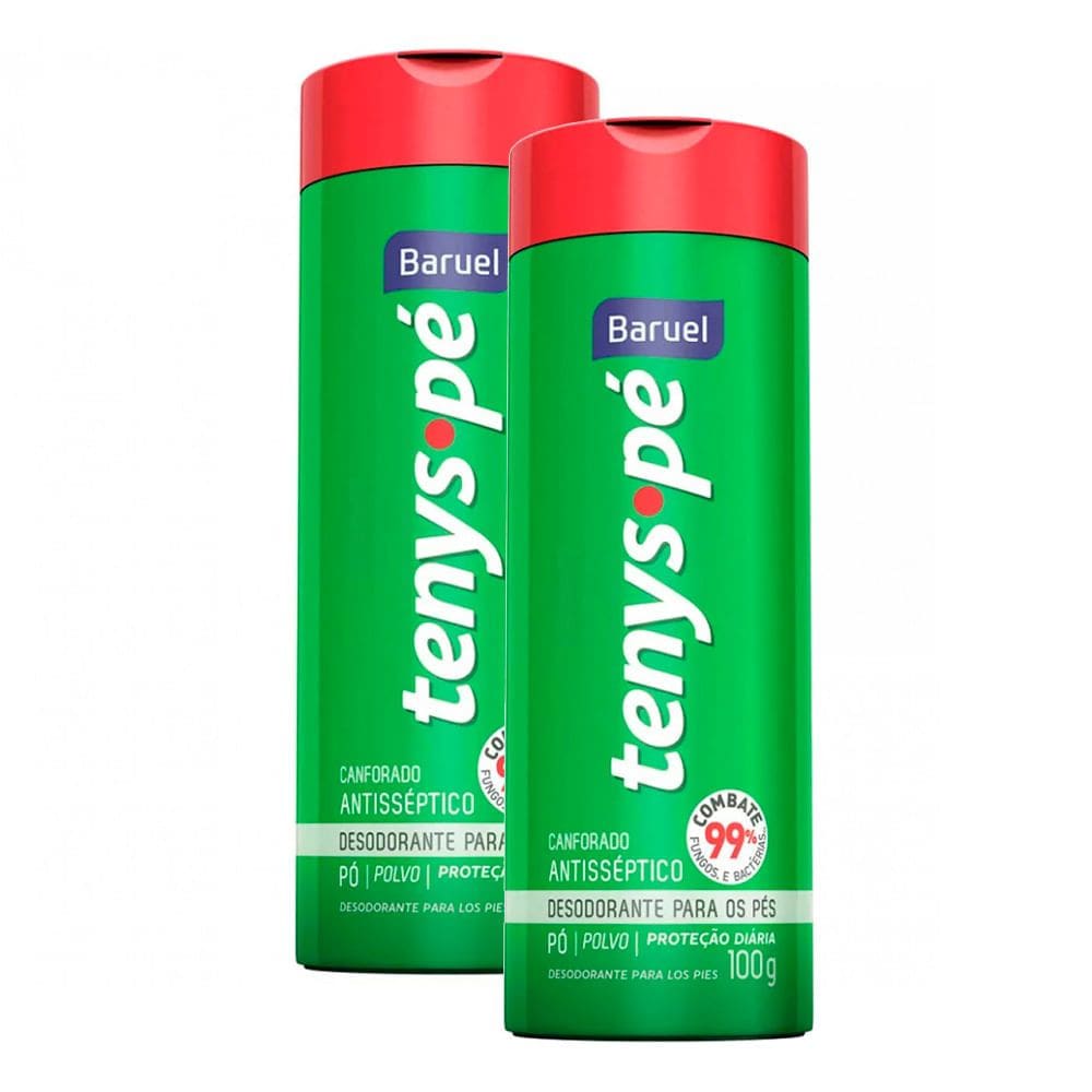 Kit 2 Tenys Pé Baruel Talco Canforado 100g