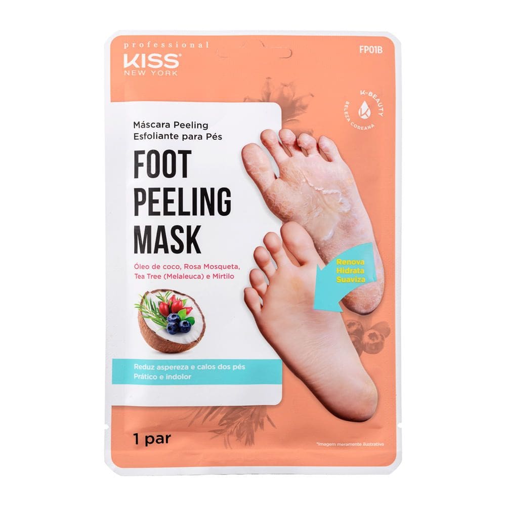 Máscara Peeling Esfoliante para Pés Kiss New York Foot Peeling Mask 1 Par