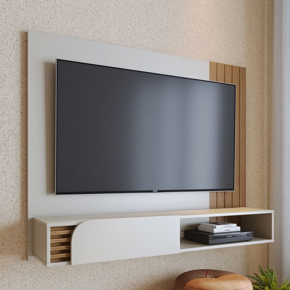 Painel Ripado para TV até 55 Polegadas 1 Porta Jurerê 16 Colibri