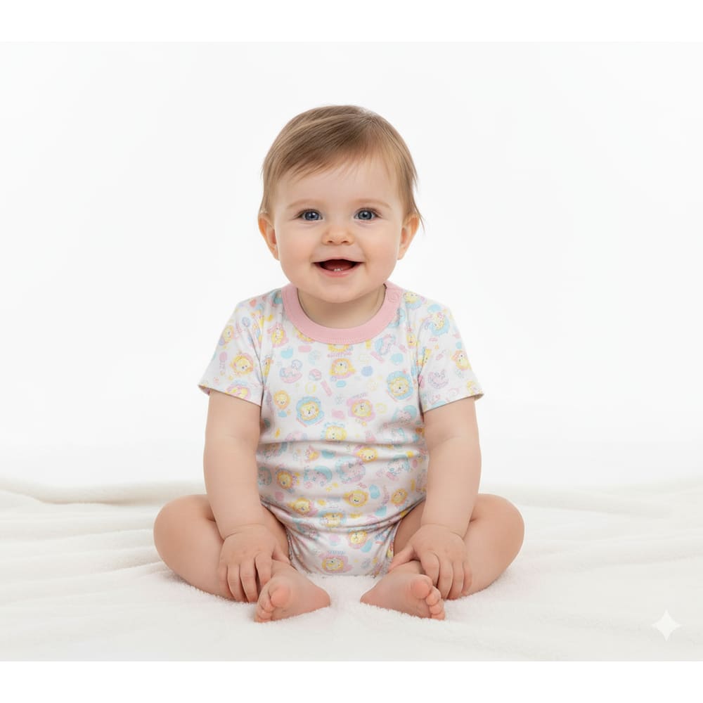 Kit 4 Camiseta infantil bebe Menina Manga Curta Estampas Divertidas  100% Algodão  P/M/G