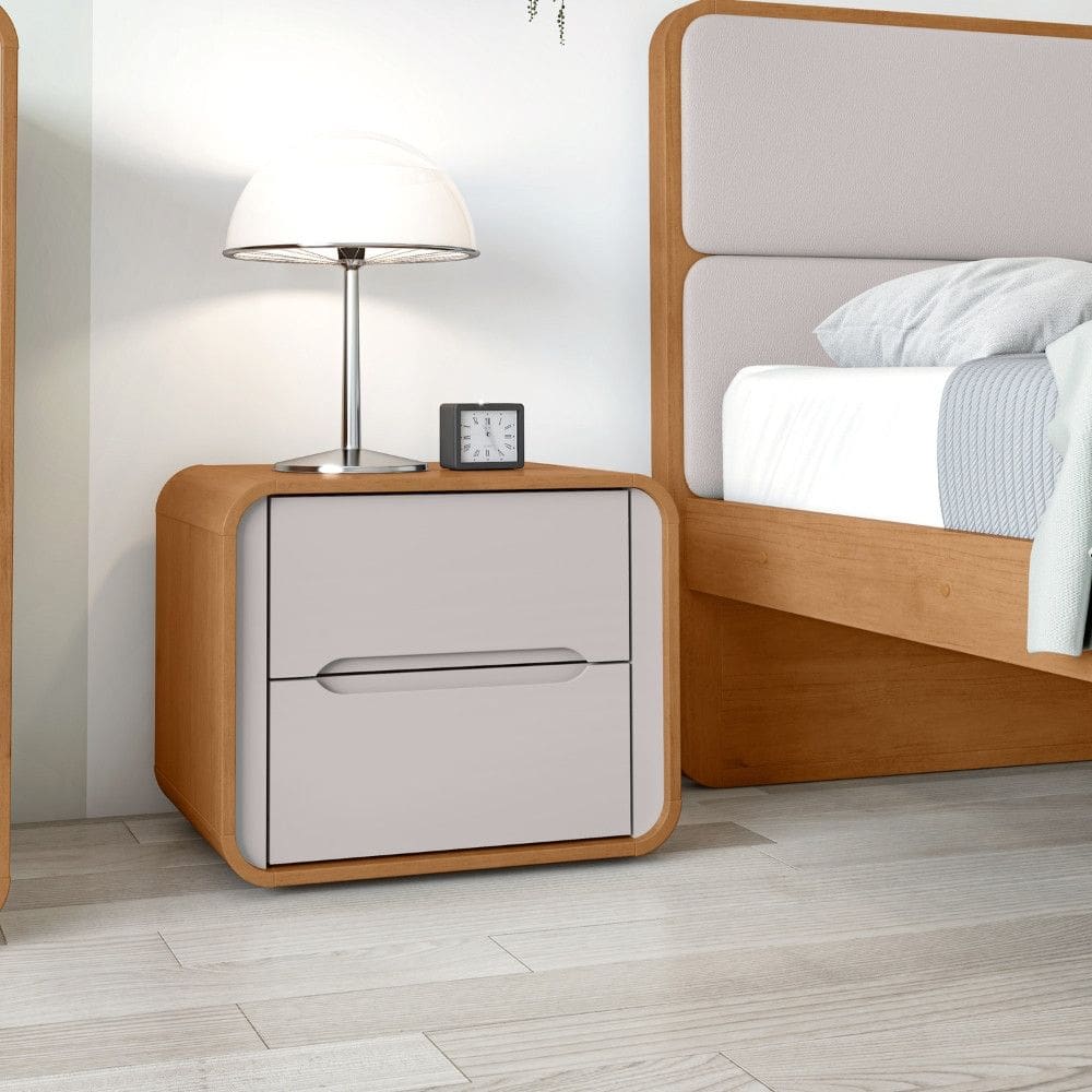 Mesa de Cabeceira 2 Gavetas MDF Loop Lopas