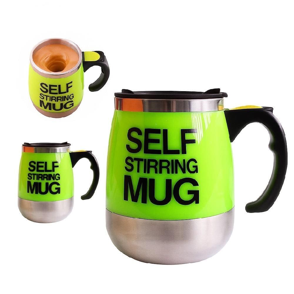 Caneca Eletrica Mixer Automatica Copo Misturador Bule Liquidificador Shake Whey 400Ml Portatil Verde