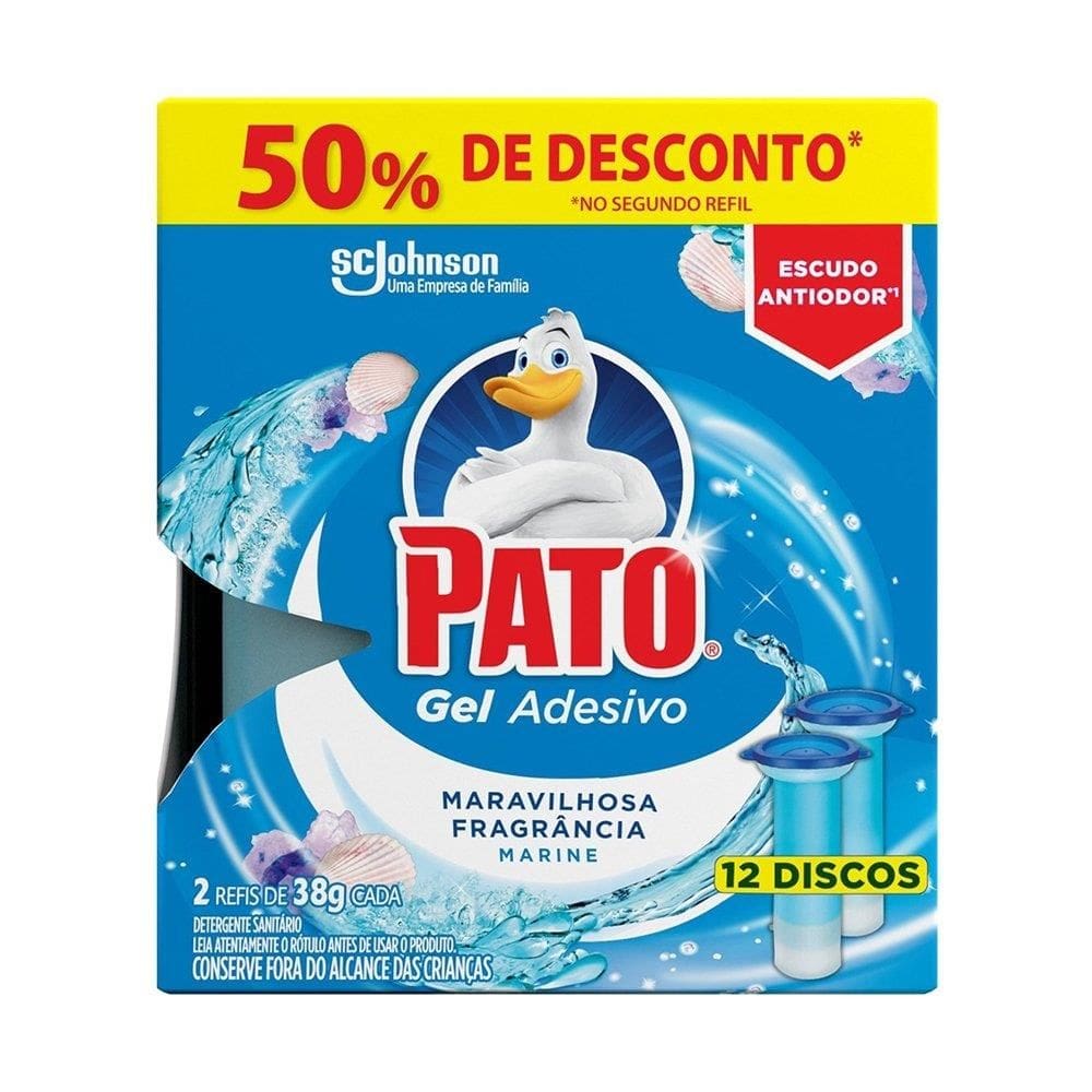 Gel Adesivo Sanitário Pato Marine Refil - 2 Embalagens com 6 Discos