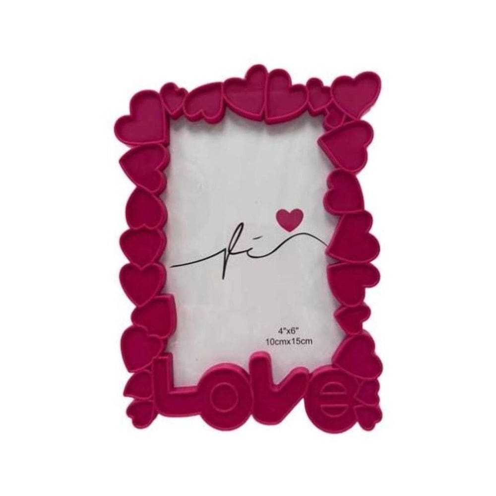 Porta Retrato Pvc 10X15 Love Moldura Em Coração - Pf-1294-Ro