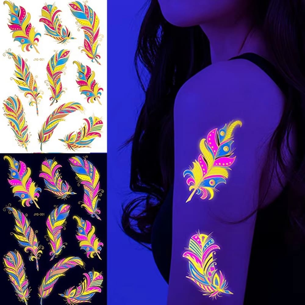 Tatuagem de Pele Temporária Adesivo Fluorescente Balada