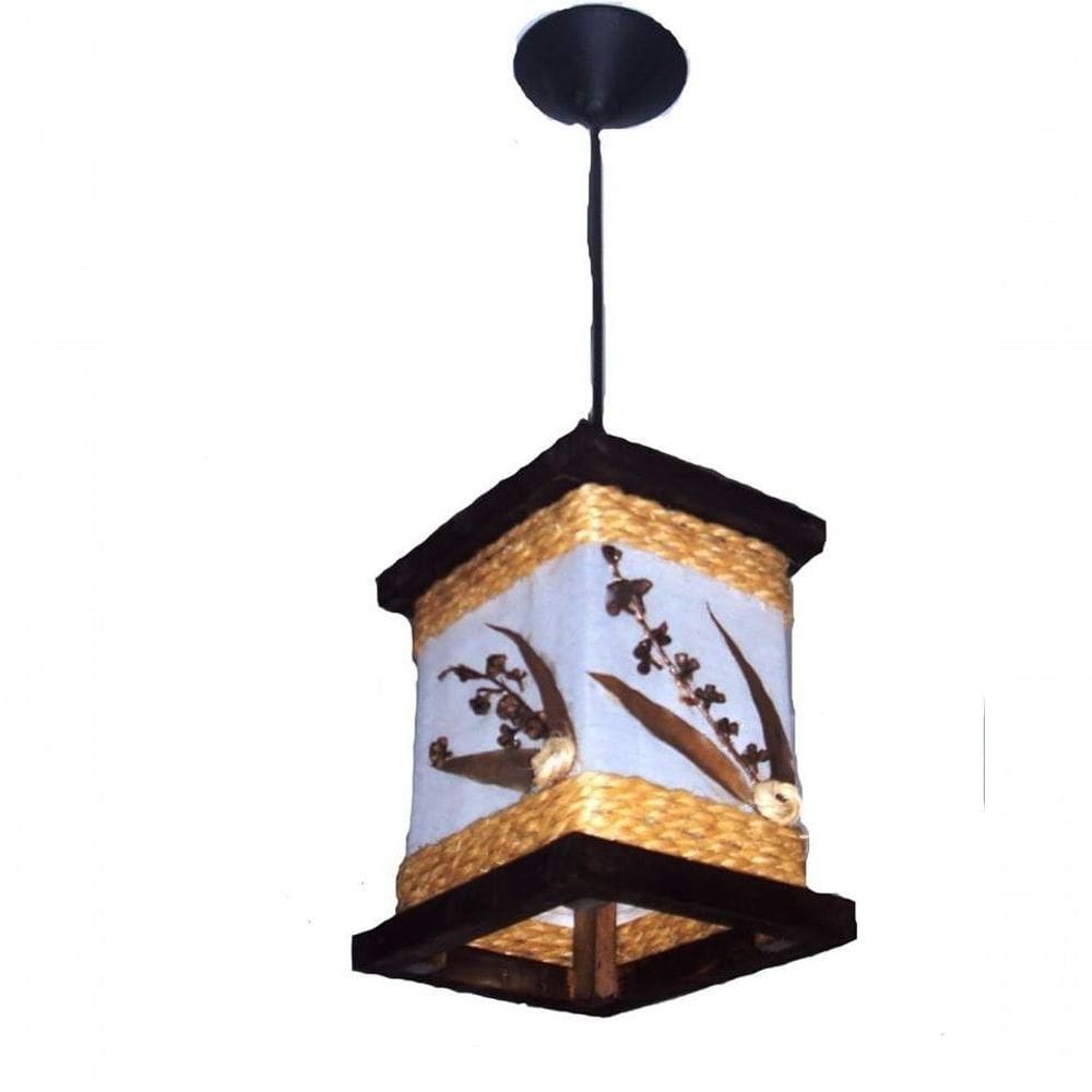 Lustre De Teto Luminária Rústico De Corda Artesanal Decoração Sala Quarto Hotel Pousada