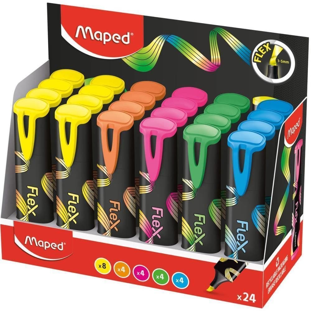 Caneta Marca Texto Fluopeps Flex Cores Dp.C/24