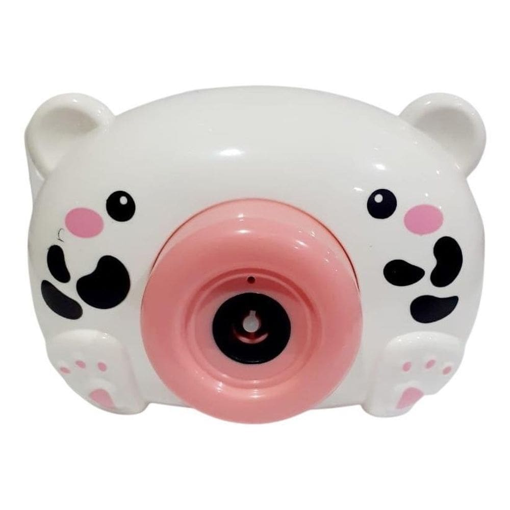 Lança Bolhas De Sabão Porco Branco Câmera Infantil