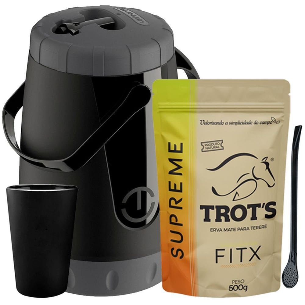 Kit Tereré Trot`S Garrafa Cuia Bomba E Erva Supreme Fitx