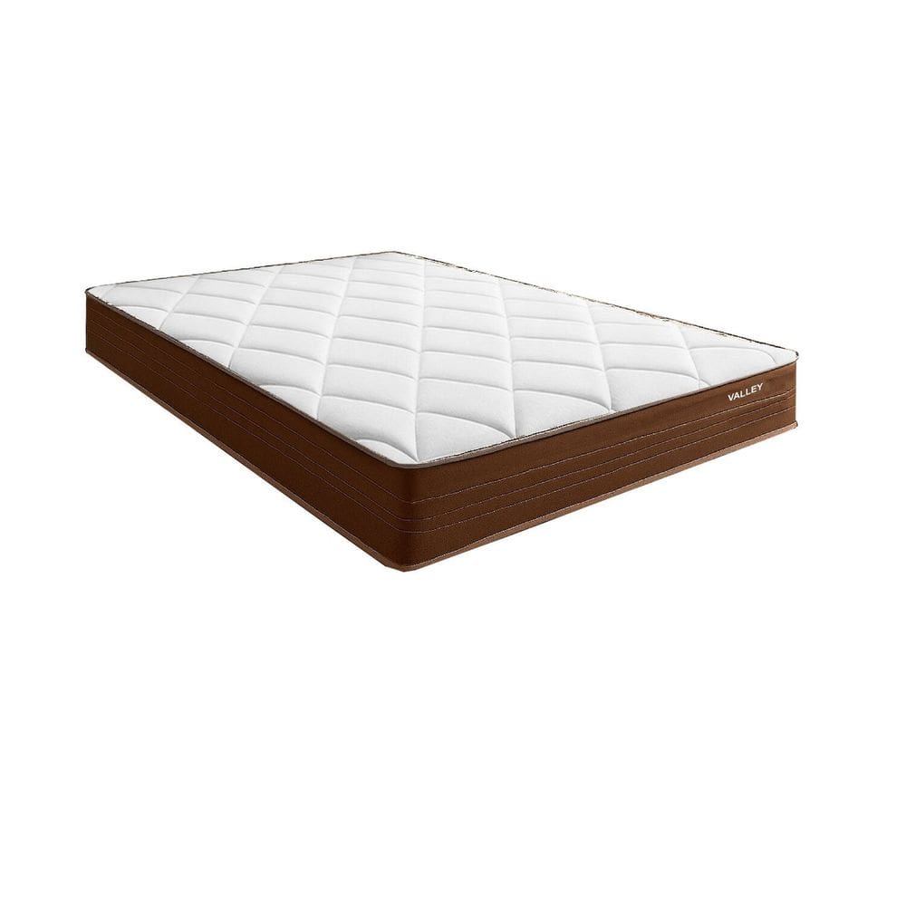 Colchão de Casal D28 Molas Ensacadas 138x188x20 Valley Marrom/Branco