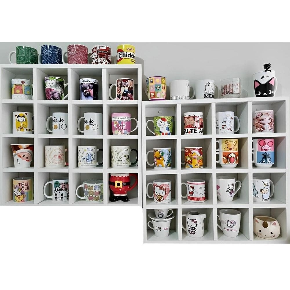 Nicho Porta Caneca 16 Divisões 100% Mdf
