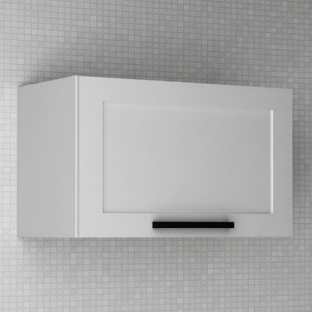 Armário Aéreo 60cm em Mdf com 1 Porta Almofada Basculante Branco