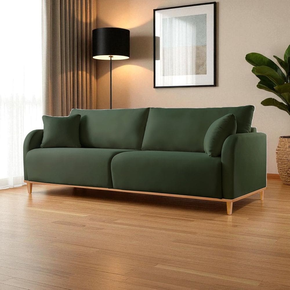 Sofá Fixo 2 Lugares Luxo 160cm Camila Verde