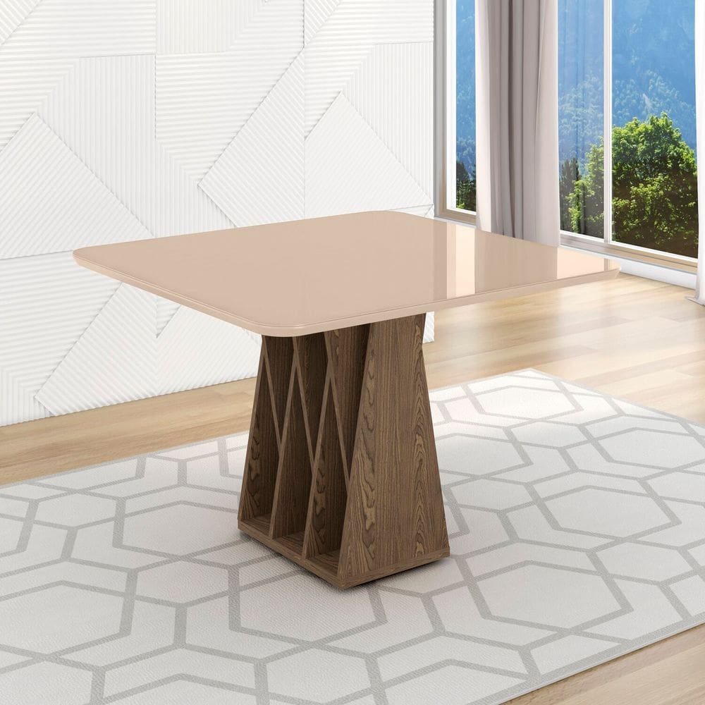 Mesa para Sala de Jantar 4 Lugares Orquestra Carvalho/Cinza