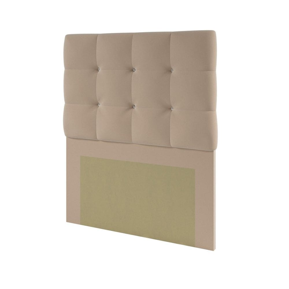 Cabeceira Estofada com Strass 90cm Solteiro Paris Bege