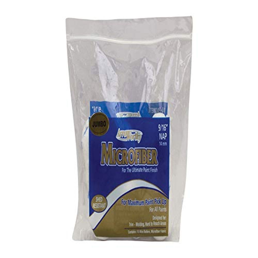 Mini capa de rolo de pintura Arroworthy Microfiber 1,4 cm x 16,5 cm, pacote com 3